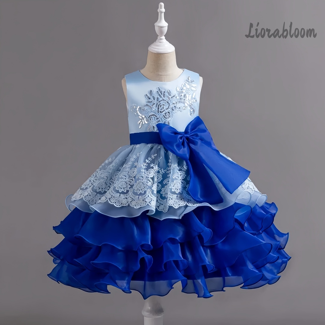 Large Women'S Formal Wear - Girls' Dress With Large Bow Sleeveless