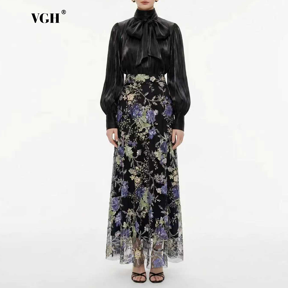 Women Formal Wear Black - VGH Elegant Chic Black Floral Two