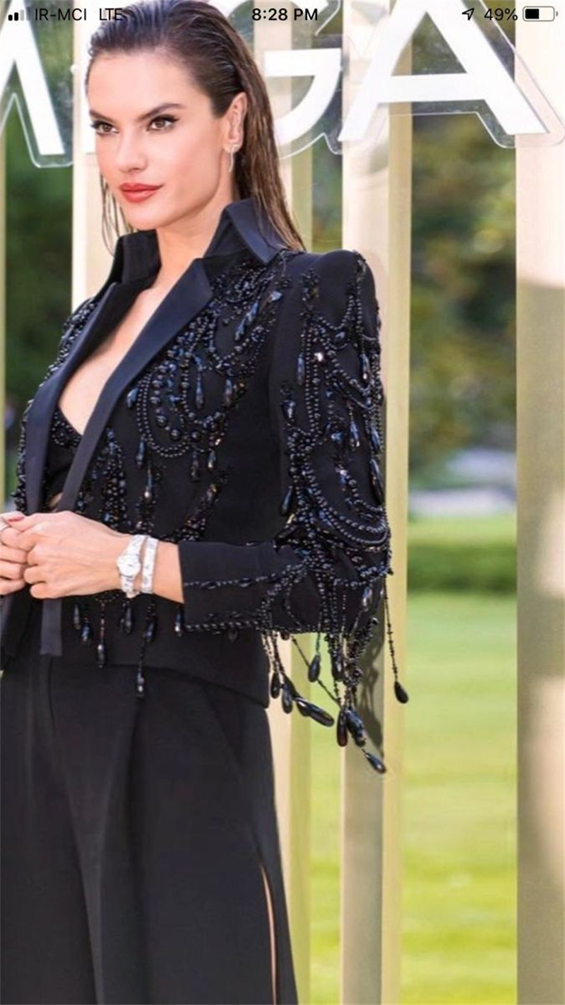 Black Crystals Women Suits Set - Women Formal Wear Black recension och pris