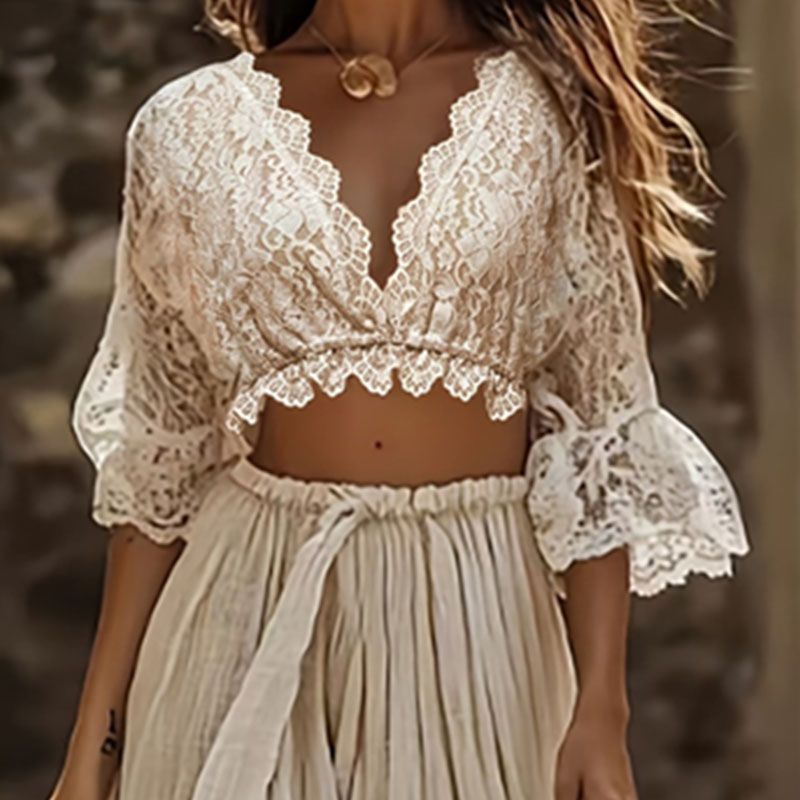 Womens Bohemian Lace Two Piece - Formal Attire Woman recension och pris
