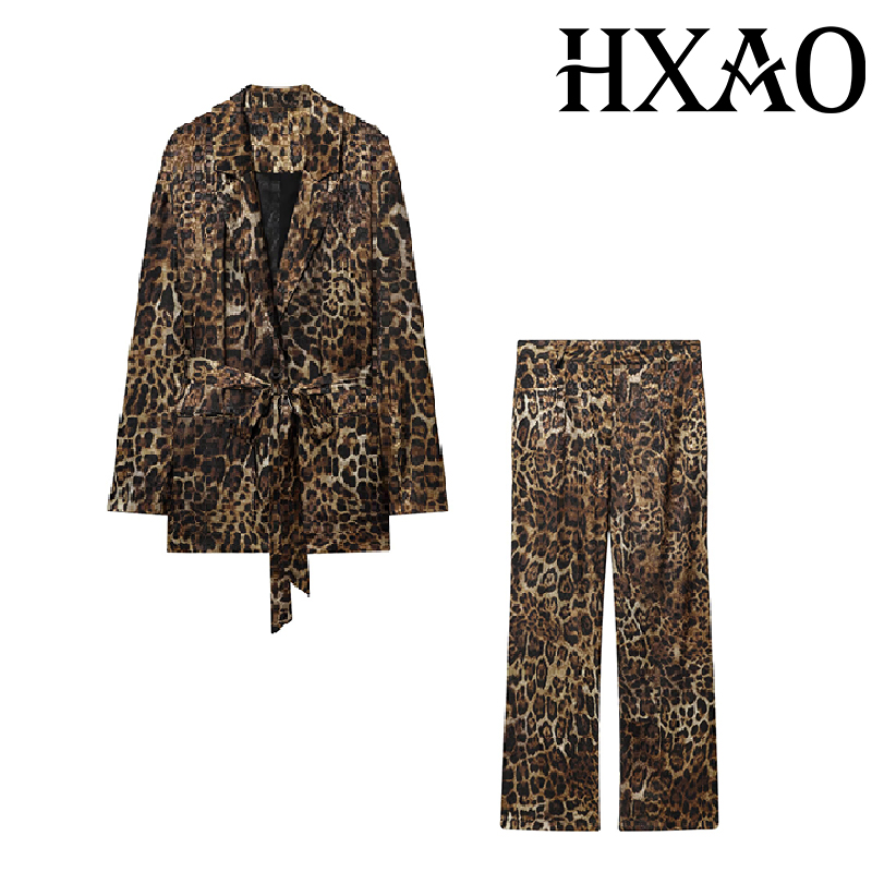 HXAO Leopard Pants Sets 2 Piec - Formal Attire Woman recension och pris