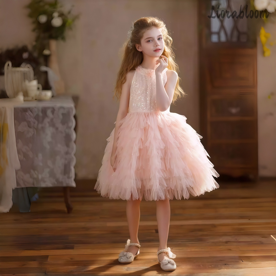 Girls' Pink Halter Dress Flora - Formal Attire Woman recension och pris