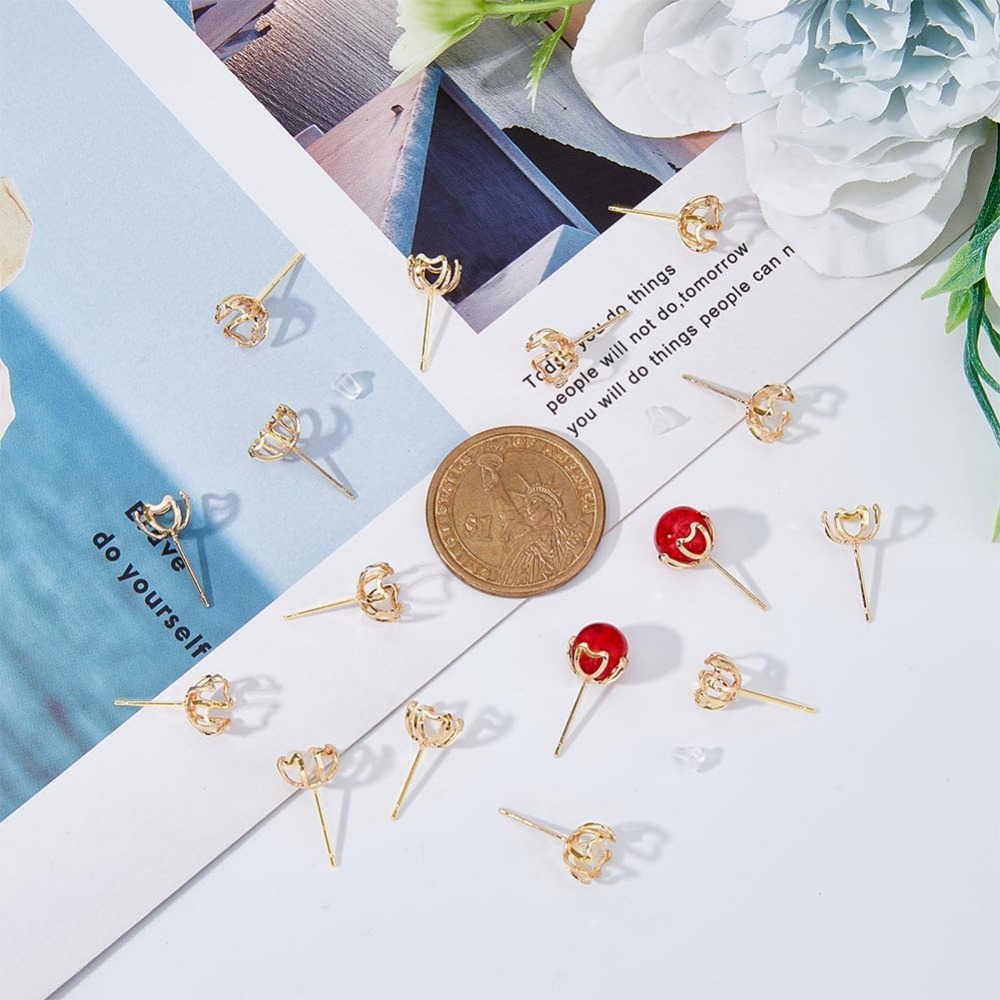 30Pcs Earring Mounting 4-Heart - Pearl Earring Stud recension och pris
