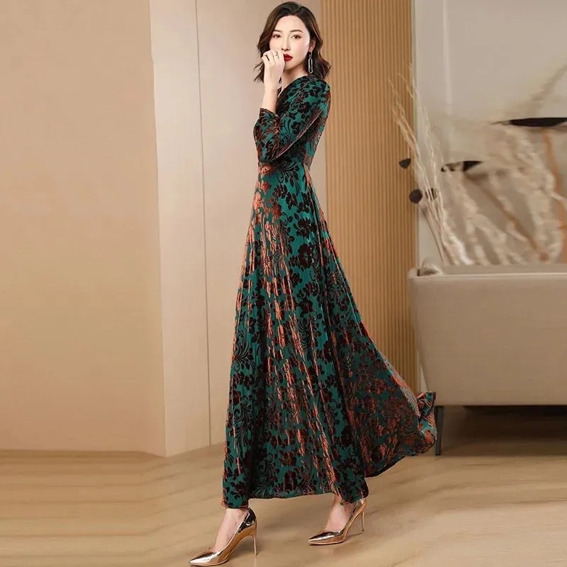 Spring Autumn New Gold Velvet  - Women'S Green Formal Wear recension och pris