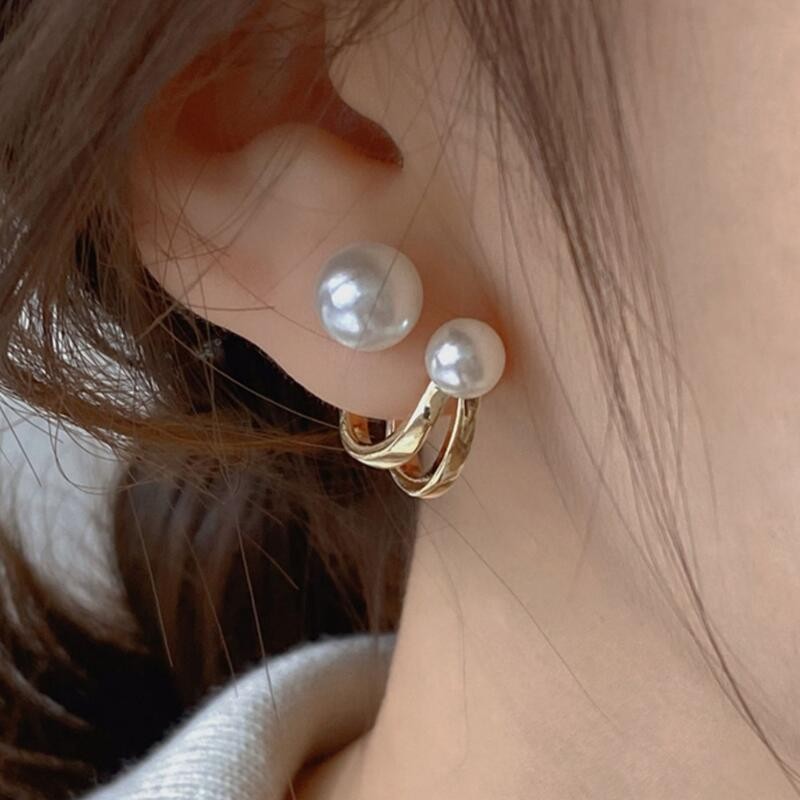 925 Silver Needle Korean Fashi - Pearl Earring Stud recension och pris