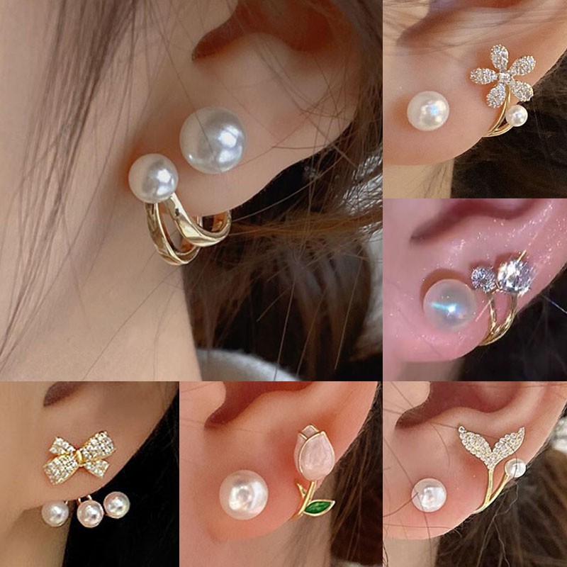 925 Silver Needle Korean Fashi - Pearl Earring Stud recension och pris
