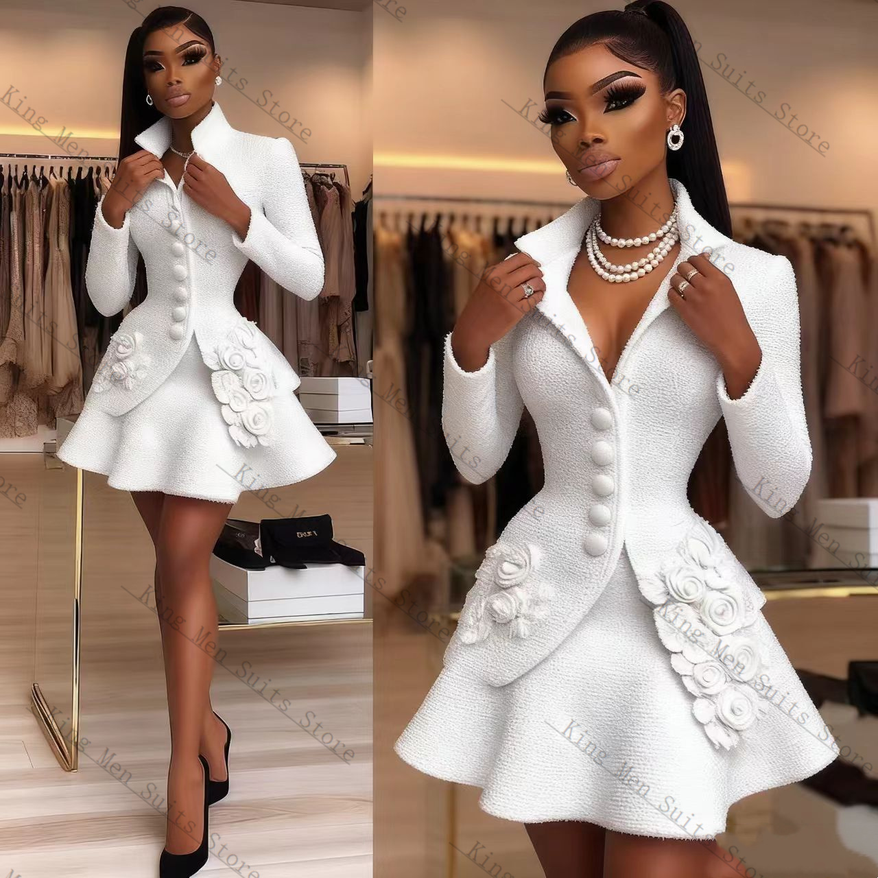 Luxury White Women Suit Set 2  - Women'S Formal Wear For A Wedding recension och pris
