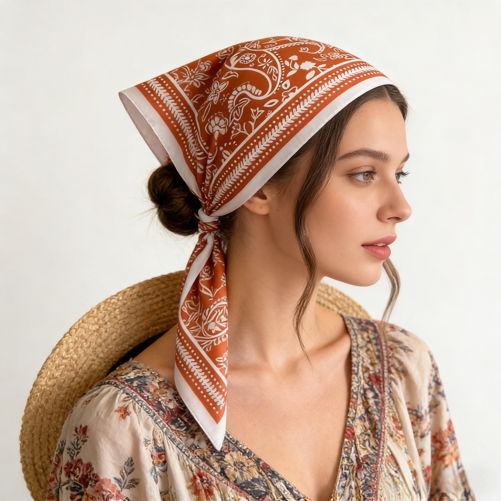 1Pc cashew print fashion silk  - Scarf Silk Neck recension och pris