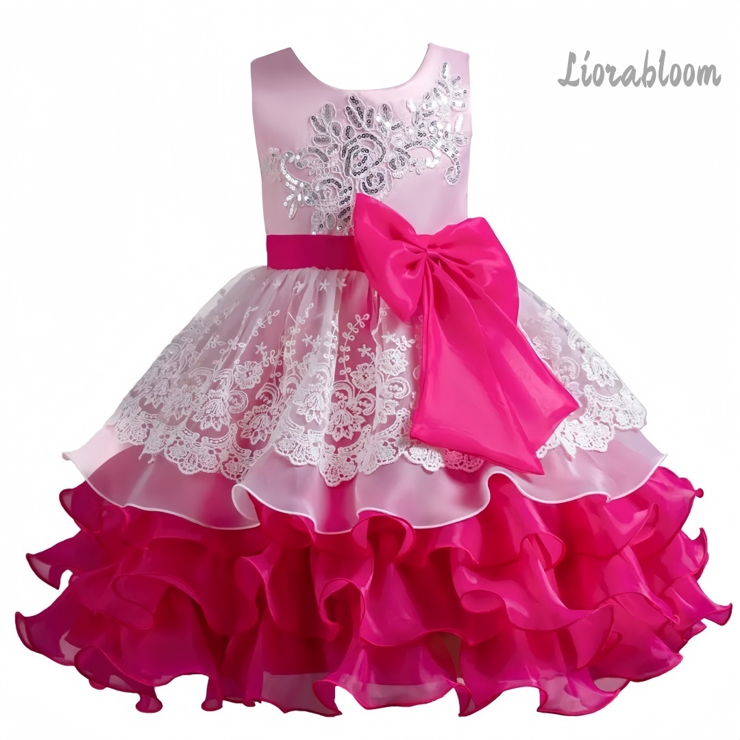 Girls' Dress With Large Bow Sl - Large Women'S Formal Wear recension och pris