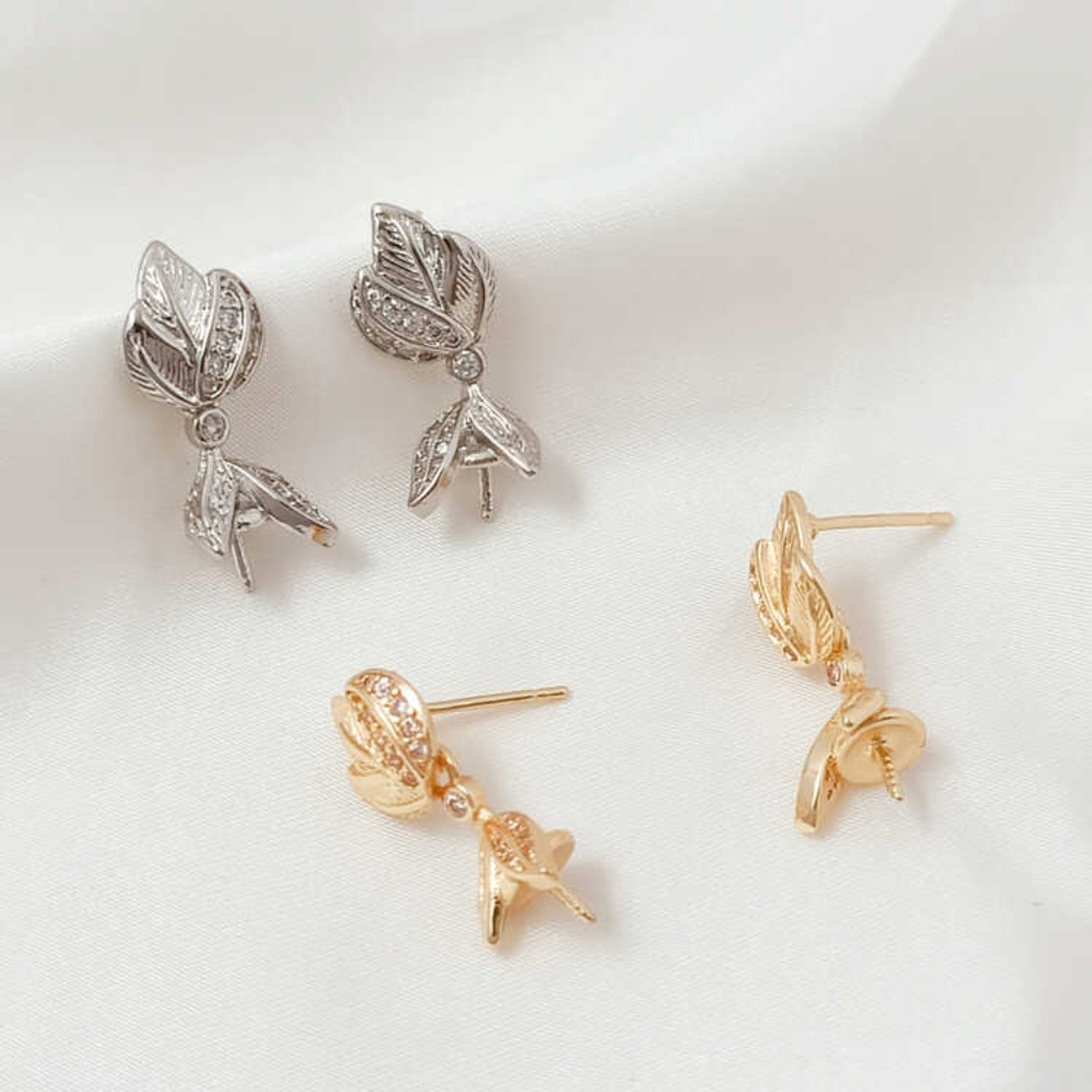 14K Micro-zirconium Baroque Br - Pearl Earring Stud recension och pris
