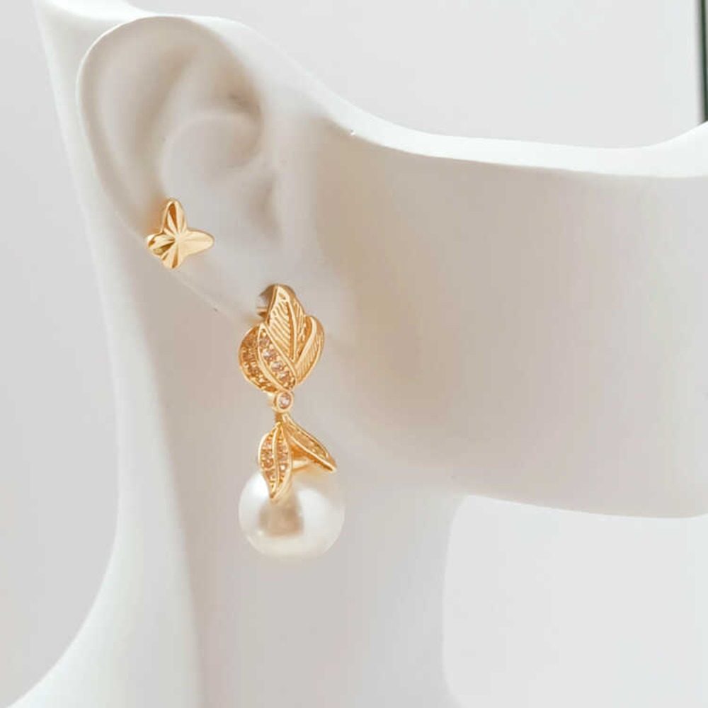 14K Micro-zirconium Baroque Br - Pearl Earring Stud recension och pris