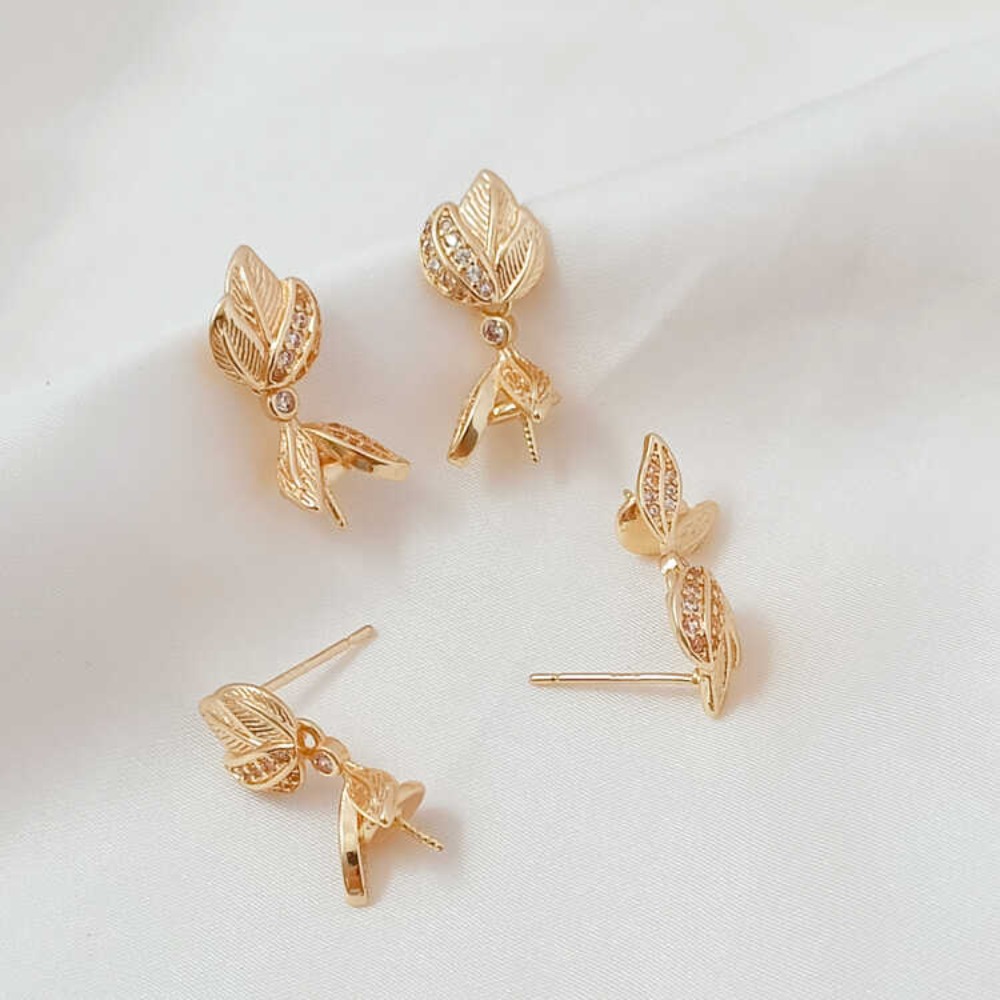 14K Micro-zirconium Baroque Br - Pearl Earring Stud recension och pris