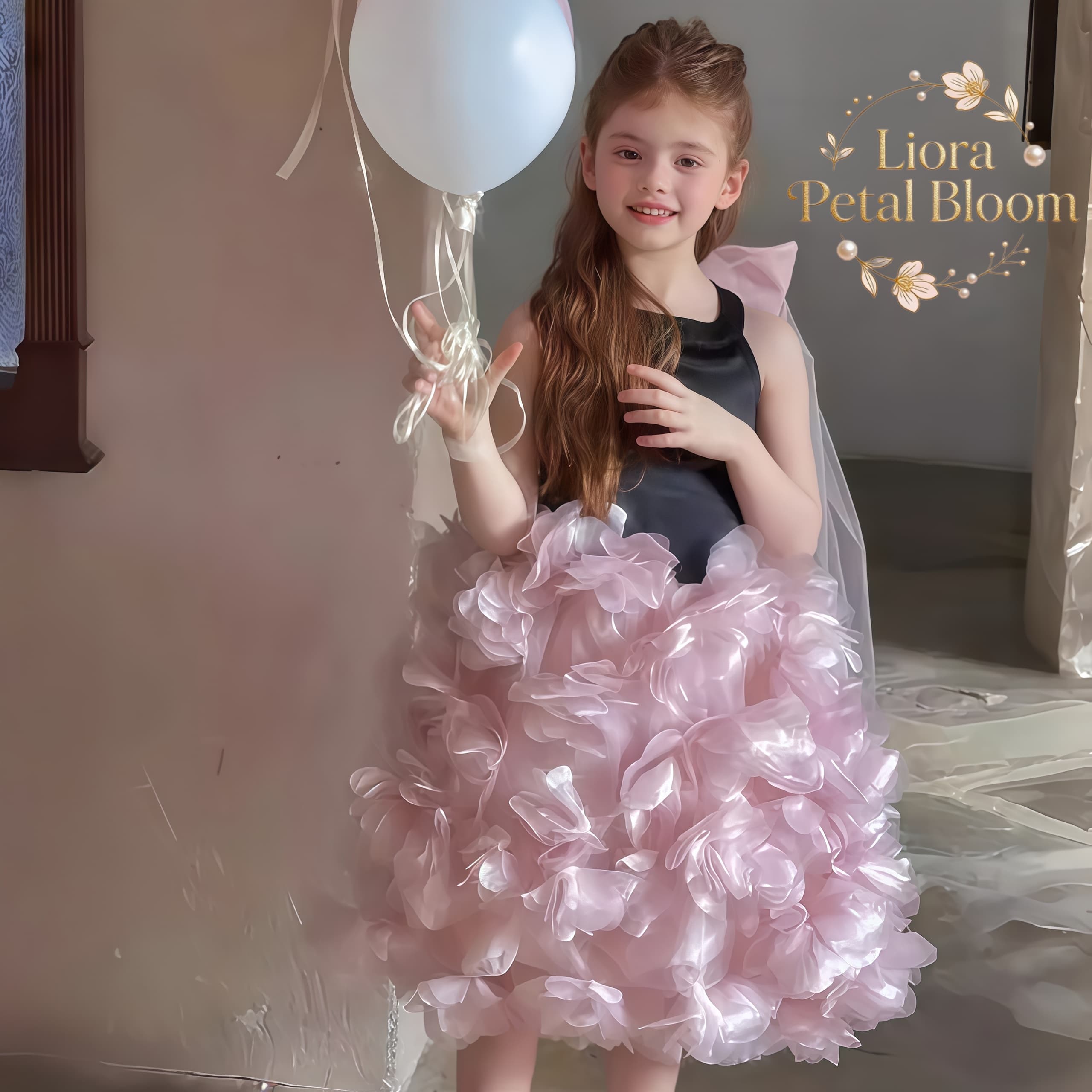 Girls' Black Floral Tulle Dres - Formal Attire Woman recension och pris