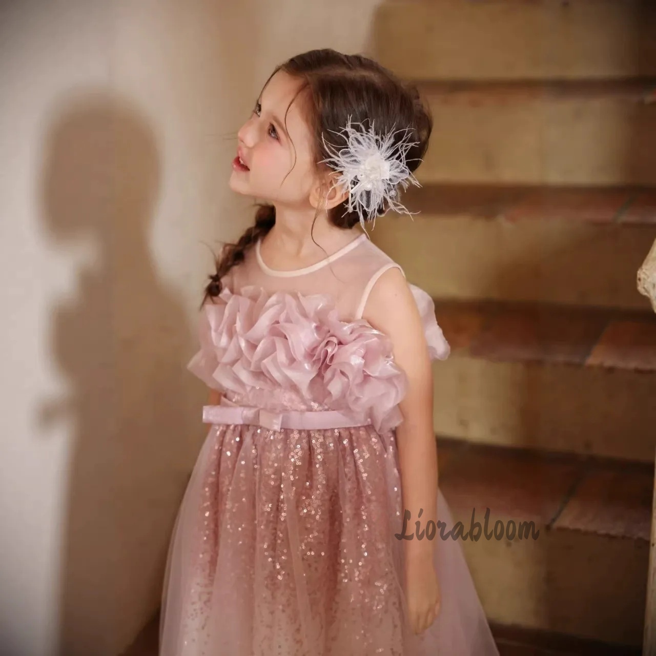 Girls' Pink Wavy Tulle Formal  - Formal Attire Woman recension och pris