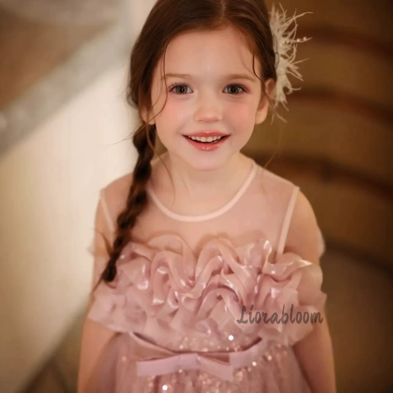 Girls' Pink Wavy Tulle Formal  - Formal Attire Woman recension och pris