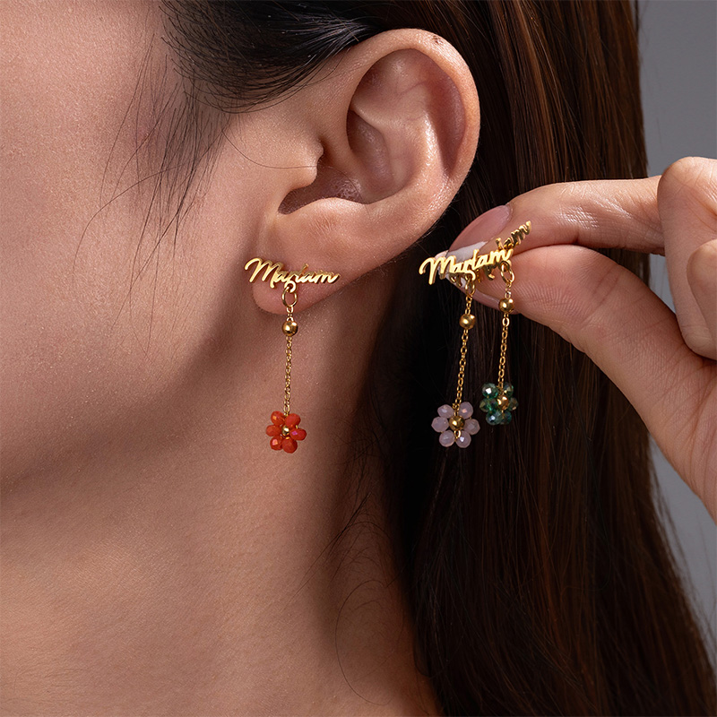 Auxauxme Custom Name Earrings  - Pearl Earring Stud recension och pris