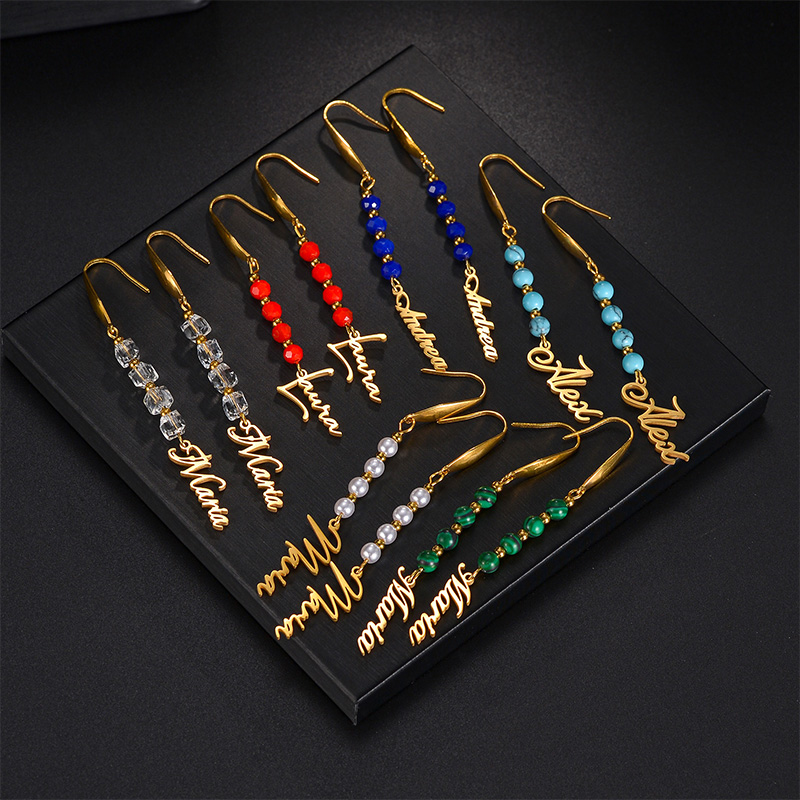 Auxauxme Custom Name Earrings  - Pearl Earring Stud recension och pris