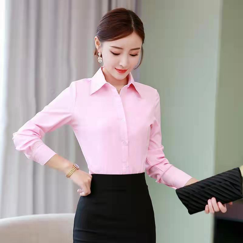 Korean Slim Black White Blouse - Women Formal Wear Black recension och pris