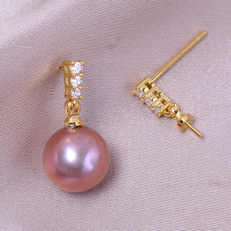 Domestic Copper 14K Gold, Prin - Pearl Earring Stud recension och pris
