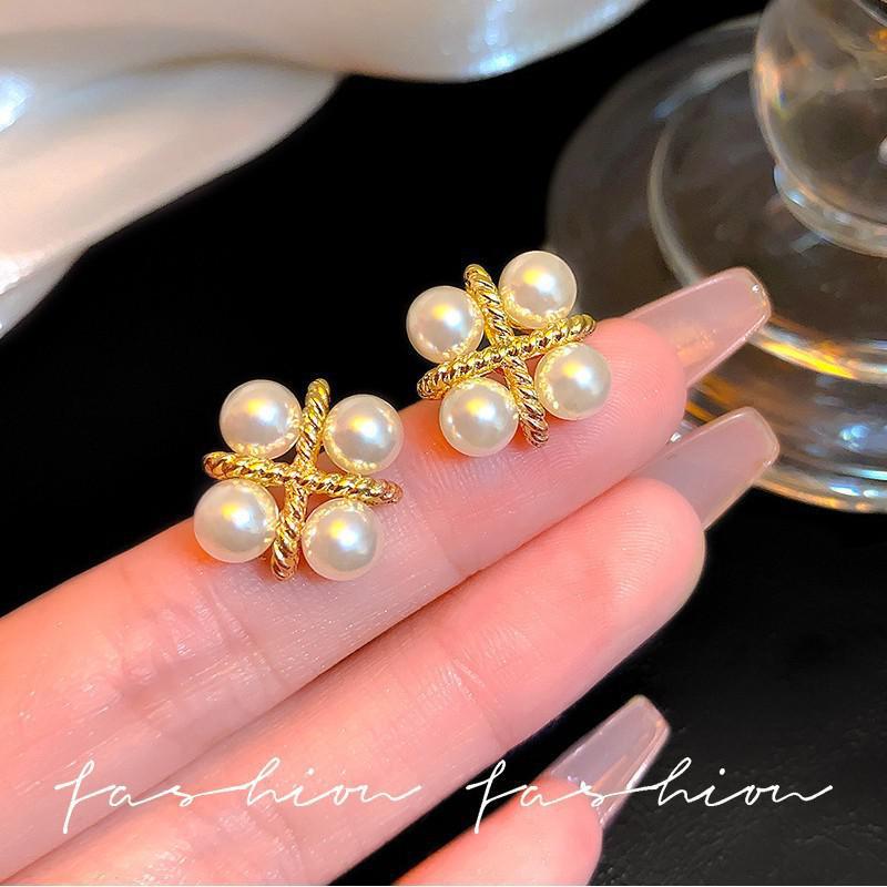 925 Silver Needle Korean Fashi - Pearl Earring Stud recension och pris