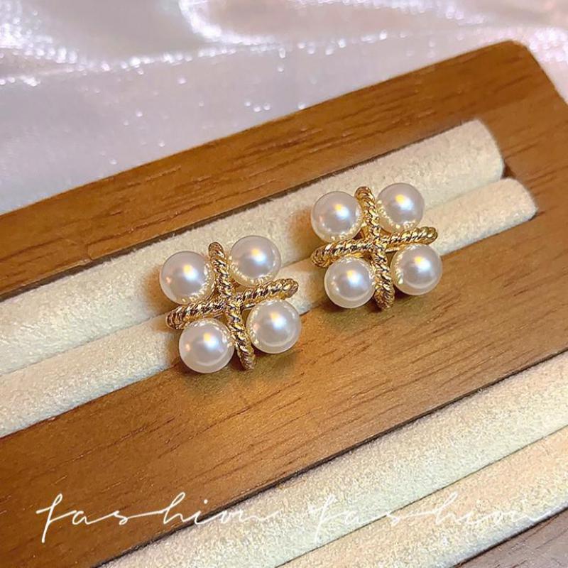 925 Silver Needle Korean Fashi - Pearl Earring Stud recension och pris