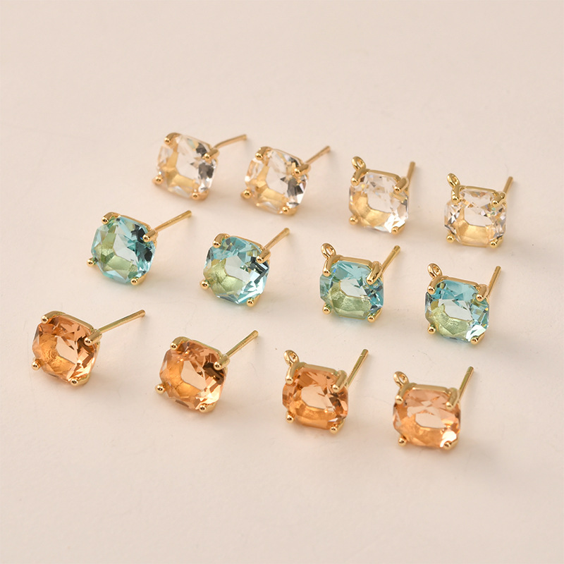 10pair Colors Faceted Square G - Pearl Earring Stud recension och pris