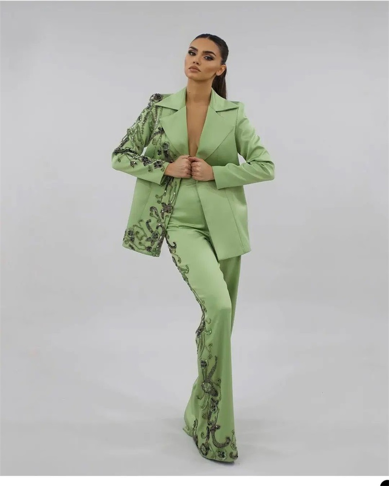 Designer Green Satin Women Sui - Women'S Green Formal Wear recension och pris