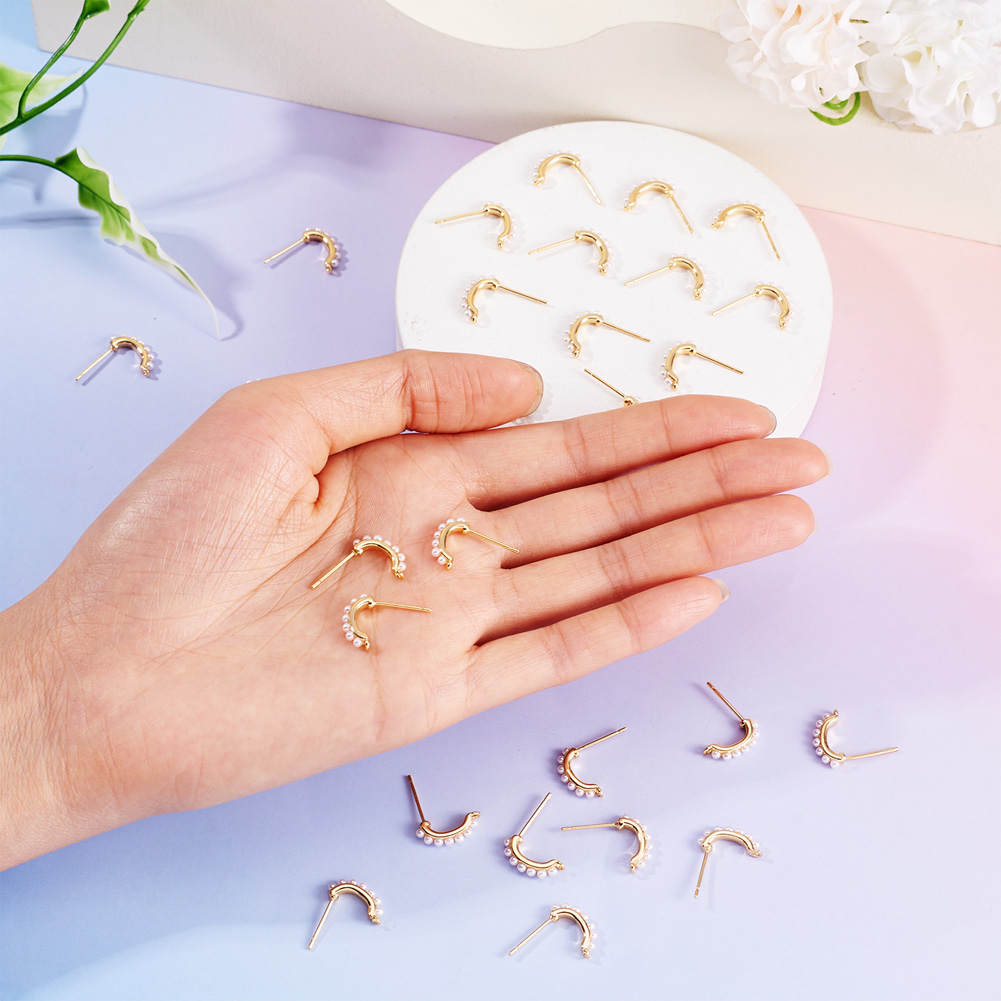 30pcs Brass Stud Earring Findi - Pearl Earring Stud recension och pris